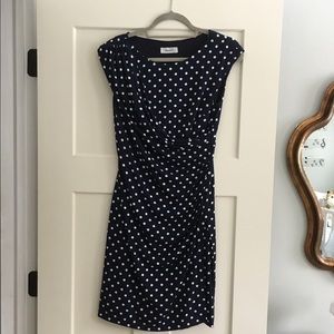 Dressbarn Navy Polka dot dress